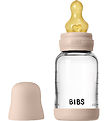 BIBS Babyflasche - 120 ml - Glas/Naturgummi - Blush