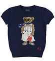 Polo Ralph Lauren Stuttermabolur - Prjónað - Dökkblátt M. Bangsi