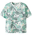 Name It Stuttermabolur - NkmValmas - Bright White/Green Leaf