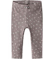 Name It Leggings - Rib - NdfHoise - Purple Dove w. Flowers