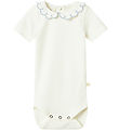 Lil' Atelier Stuttermabolur - NbfFundo - Coconut Mjólk/Zen Blue