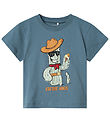 Name It T-shirt - NmmHuggi - Blue Mirage w. Print