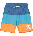 Color Kids Badeshorts - Farbblock - River Blue