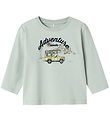 Name It Bluse - NmmHako - Aqua Grau m. Print