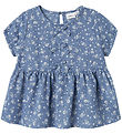 Name It T-shirt - NmfHagy - Bleached Denim w. Flowers