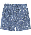 Name It Shorts - NmfHagy - Bleached Denim w. Flowers