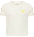 Kids Only T-shirt - KogAnnbel Sun Life - Cloud Dancer/Lemon