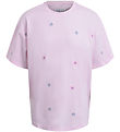 Hound Stuttermabolur - Light Pink M. Blóm
