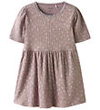 Name It Dress - Rib - NmfHoise - Purple Dove w. Flowers