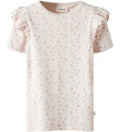 Lil' Atelier T-shirt - Rib - NmfGago - Peach Blush w. Flowers