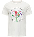 Kids Only T-shirt - KogEmma - Cloud Dancer/Bouquet Coll 2/2025