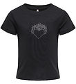 Kids Only T-shirt - KogKira - Black/Heart w. Rhinestone