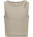 Kids Only Top - Rib - KogNessa - Feather Grey/Shoulder Cut Out