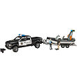 Bruder Poltibil - RAM 2500 w. Trailer, Boat, Light/Sound and Toy
