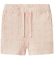 Lil' Atelier Shorts - Rib - NmfHulla - Peach Blush w. Hearts