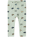Name It Leggings - Rib - NbmHukab - Aqua Grau m. Autos