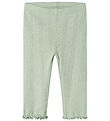 Name It Leggings - NbfJsilke - Aqua Grau m. Lochmuster
