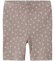 Name It Bicycle Shorts - Rib - NmfHoise - Purple Dove w. Flowers