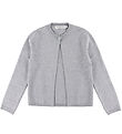 Hound Cardigan - Knitted - One Button - Light Grey Melange