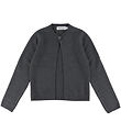 Hound Cardigan - Knitted - One Button - Dark Grey Melange