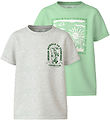Name It T-shirt - NkmVux - 2-Pack - Honeydew/Light Grey Melange