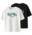 Name It T-shirt - NkmValix - 2-Pack - Bright White/Black