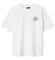 LMTD T-paita - NlmFunset - Bright White/Black Bio