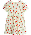Mini Rodini Dress - Outlined Hearts - Offwhite