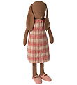 Maileg Rabbit - Size 3 - 39 cm - Brown w. Pink Check Dress