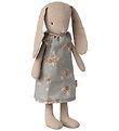 Maileg Rabbit - Blue Dress w. Flowers - Size 1 - Classic