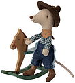 Maileg Mouse - Cowboy Mouse On Rocking Horse - Little Brother