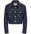 Kids Only Jeansjacke - KogGianna - Dark Blue Denim/Roses