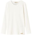 MarMar Blússa - Rib - Plain - Nei - Mjúkt White