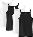 Name It Undershirt - NOOS - NkfStrap - 4-Pack - Black/w/2 x Brig