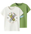 Name It T-shirt - NmmKarlton - 2-Pack - Coconut Milk