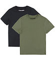 T-Shirt Calvin Klein - 2 Pack - Embro Logo - Dusty Olive/Ck Blac