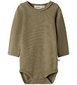 Lil' Atelier Bodysuit l/s - Rib - Slim - NbfThoro - Sepia Tint