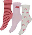 Name It Socks - 3-Pack - NmfKimi - Cloud Dancer/Burnished Lila