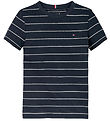 Tommy Hilfiger T-Shirt - YD Cotton Leinen - Dark Nacht Navy Stre