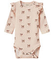 Lil' Atelier Bodysuit l/s - Rib - NbfGavo - Silver Peony/Bow