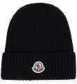 Moncler Beanie - Knitted - Wool - Black
