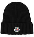 Moncler Beanie - Knitted - Wool - Black