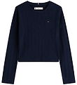 Tommy Hilfiger Tröja - Pointelle - Dark Natt Marinblå