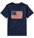 T-Shirt Polo Ralph Lauren - Marine av. Drapeaux