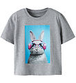 Name It T-Shirt - NmfVotea - Grey Melange/Bunny Head