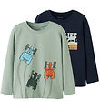 Name It Bluse - NmmLactor - 2er-Pack - Navy Blazer/Jadeit