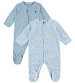 Petit Bateau Schlafanzug - 2er-Pack - Blau m. Sternen/Streifen