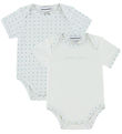 Emporio Armani Bodysuit s/s - 2-Pack - White w. Blue