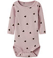 Name It Bodysuit l/s - NbfkHeart - Burnished Lilac