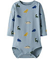 Name It Bodysuit l/s - NbmVroels - Dusty Blue/Dino